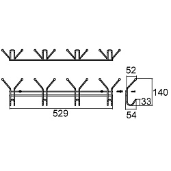 Настенные крючки, проволока стальная, 03, Milardo, 003W000M41