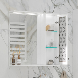 Зеркало-шкаф Milena 70 правый (белый)