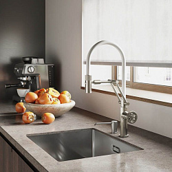 Смеситель для кухни с гибким изливом, сатин, Grange, IDDIS, GRABNFLi05