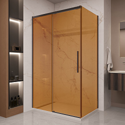 Душевой уголок Stella VSR-1ST9012GSB, 1200*900, черный, стекло янтарь, , шт