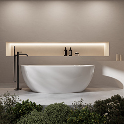 Ванна акриловая Vincea VBT-601-1600, 1600*800*580, цвет белый, слив-перелив в комплекте, белый, , шт