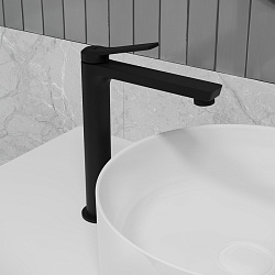 Смеситель для настольного умывальника, матовый черный, Parker, IDDIS, PARBL01i01