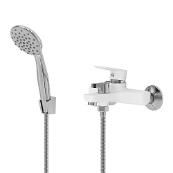 Aringa Рейн смеситель для ванны и душа с аксессуарами, белый