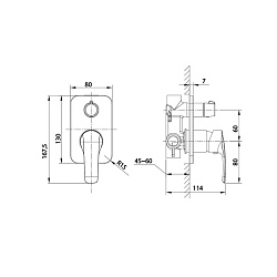 Встраиваемый смеситель с двумя выходами, Ray, IDDIS, RAYSB00i67