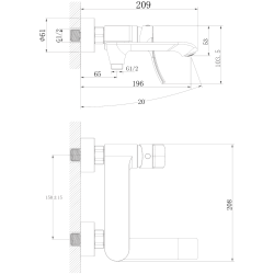 Смеситель для ванны HB60553
