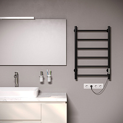 Aringa Честер полотенцесушитель лесенка электрический 80*50, черный