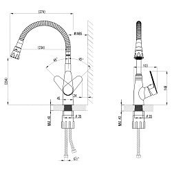 MESELI Cмеситель для кухни с гибким изливом, хром