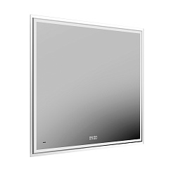 Зеркало Tecno/Текно c LED/с подсветкой 90, с функцией антизапотевание, белый глянцевый