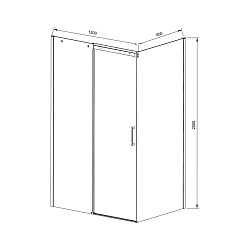 Душевой уголок Dice VSR-4D8012CL, 1200*800, хром, стекло прозрачное, , шт