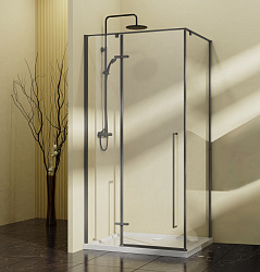 Душевой уголок Slim-N VSR-5SN9090CLGM, 900*900, вороненая сталь, стекло прозрачное, , шт