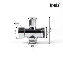 Блок дивертора для смесителя, вытяжной, хром, ID