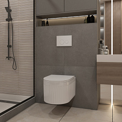 Corpa Nera Bosso/Боссо клавиша смыва, двойной смыв, белый матовый