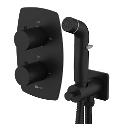 URSUS Встраиваемый термостатический смеситель с гигиеническим душем, латунь/чёрный