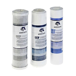 К-СB unicorn  комплект картриджей для питьевых систем PS-10, FCB-10, FCBL-10     (УЛУЧШЕННАЯ ОЧИСТКА