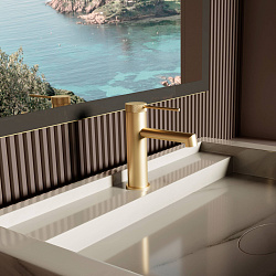 Смеситель для раковины Rim VBF-2RM1BG однорычажный, брашированное золото, , шт