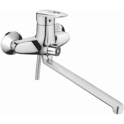 Смеситель для ванны, длинный излив, латунь, хром HB2207