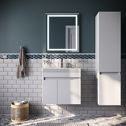 Тумба с умывальником подвесная с дверцами, белая, 60 см, Zodiac, IDDIS Подходит ум.3506000i28