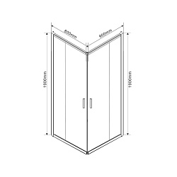Душевой уголок Garda VSS-1G8090CLBN, 900*800, брашированный никель, стекло прозрачное, , шт