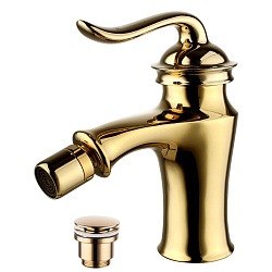 ВЫВОД BRAVA Смеситель для биде с донным клапаном клик-клак, латунь/золото, LM4708G