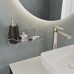 Смеситель для настольного умывальника, сатин, Maze, Milardo, MAZBN01M01