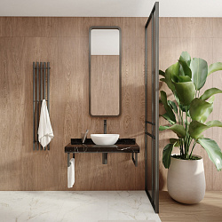 Corpa Nera Grossi/Гросси столешница 100 под раковину керамогранит, черный мрамор