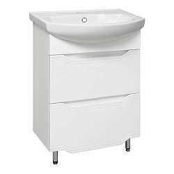 Тумба /2 ящ/белый/раковина Элеганс(60см) Viktoria/AQUA DE MARCO