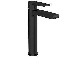 Смеситель для раковины высокий BRASKO BLACK однорычажный, черный клик клак