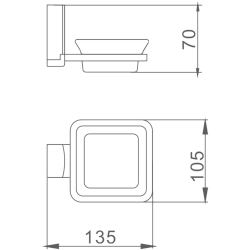 Мыльница стеклянная, хром HB8802