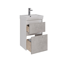 Тумба Lemark COMBI 45 см под 1 раковину, подвесная/напольная, 2 ящика, цвет фасада: Бетон, цвет корп