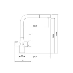 Смеситель для кухни с каналом для фильтрованной воды, Pure, IDDIS, PURSBFLi05