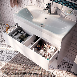 Тумба подвесная с ящиками, белая, 80 см, Zodiac, IDDIS, ZOD8CB0i95