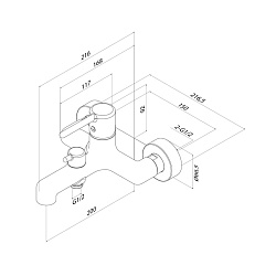 Смеситель для ванны, золотой матовый, Aiger, IDDIS, AIGMG00i02WA
