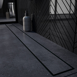 Corpa Nera Salieri/Сальери душевой трап 80 см под плитку с гидрозатвором, черный