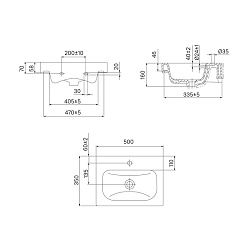 Умывальник мебельный 50 см, 350, IDDIS, 3505000i28