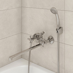 Смеситель для ванны с длинным изливом, Duplex, Milardo, DUPSBL2M10