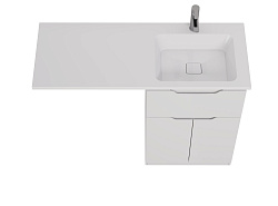 DREJA.eco Тумба Vega, 60 см, напольная, 1 ящик, 2 дверцы, белый глянец (Wing 120)