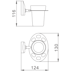 Держатель стакана матовое стекло, хром HB1606-1