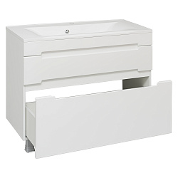 Тумба /2 ящ/напольная/белый/раковина Прима (100см) Olivia/AQUA DE MARCO