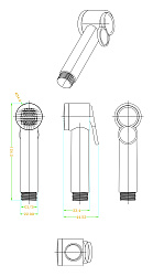 Комплект: лейка гигиенического душа, настенное крепление, шланг растяжной 2.5 м, пластик/хром, блист