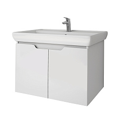 DREJA.eco Тумба Q (D), 70 см, подвесная, 2 дверцы, белый глянец (Дрея Q 70)