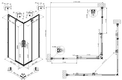Душевой уголок Ultima VSS-7UL1010CL, 1000*1000, хром, стекло прозрачное, , шт