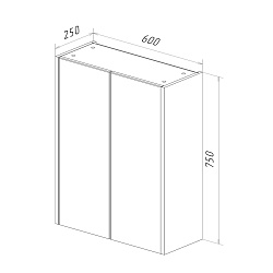 Шкаф Lemark COMBI 60 см подвесной, 2-х дверный, цвет корпуса, фасада: Белый глянец