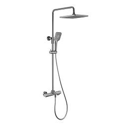 Душевая стойка Next VSFS-1N1TGM термостатическая с изливом, 25см верх душ, вороненая сталь, , шт