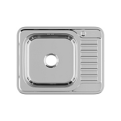 Мойка, нержавеющая сталь, полированная, чаша слева, 650*500, Basic, IDDIS, BAS65PLi77