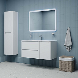 Пенал для ванной комнаты, подвесной. Цвет белый. Ширина 40 см. Edifice. Iddis. EDI40W0i97