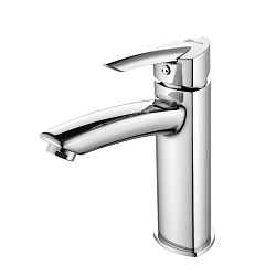 ВЫВОД MARS Смеситель для раковины средний, монолитный, высота излива 13 см, длина 14 см, латунь/хром