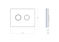 Вывод Кнопка: ACCENTO CIRCLE, пневматическая, стекло, черный глянцевый, Сорт1