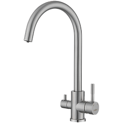 Смеситель для кухни с подключением фильтра, нержавеющая сталь, сатин HB43828 