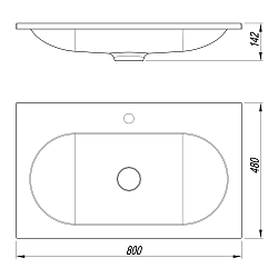 Раковина VCB-4H800G из кварца, цвет серый шёлк, , шт