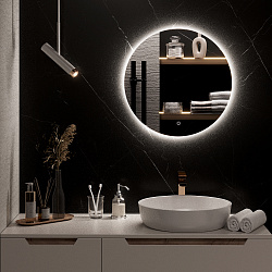 Зеркало/LED-подсветка/круглое (55см)/сенсор.выключатель Milan/AQUA DE MARCO